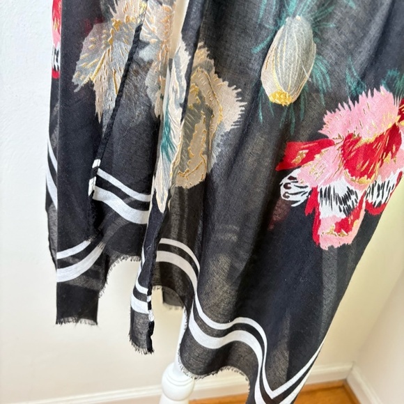 Floral Bohemian Boho Dark Romantic Tropical Kimono Jersey Stripe Wrap Beach - Picture 6 of 14